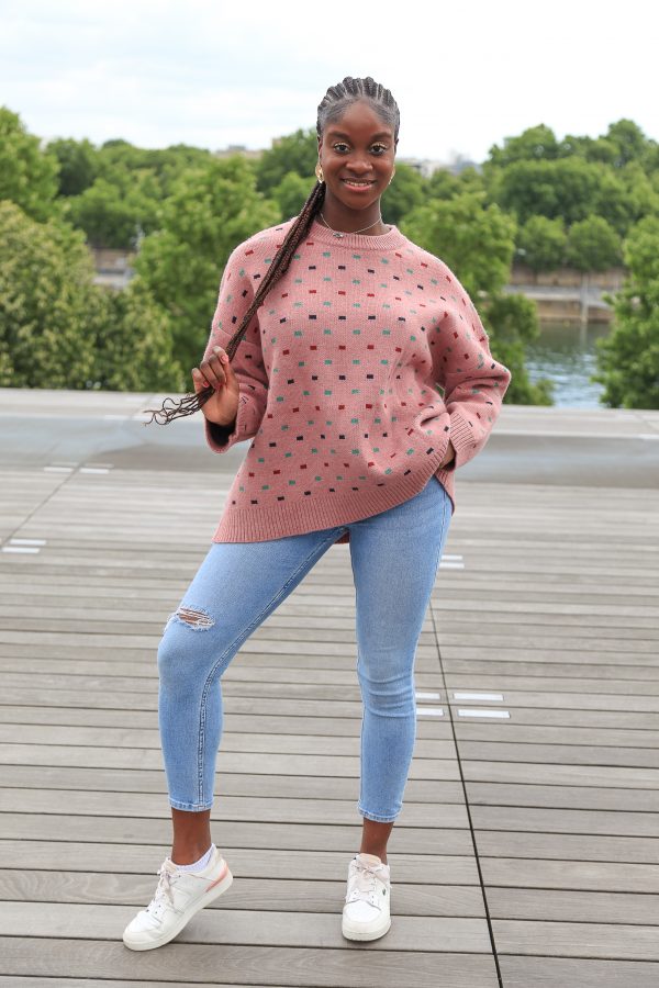 Rosa Oversized-Pullover mit buntem Muster - Image 4