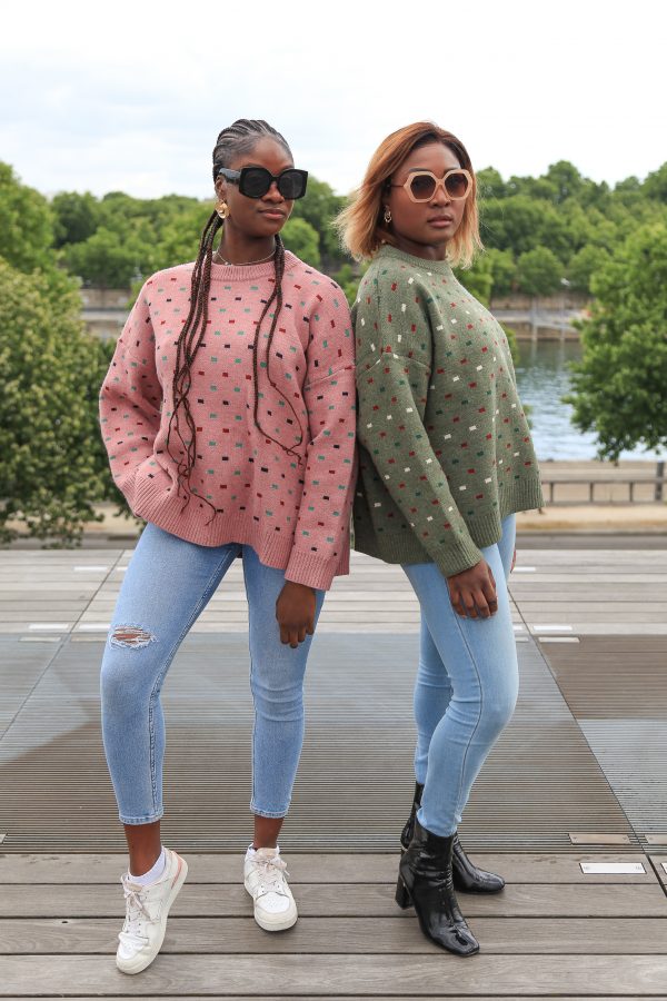 Rosa Oversized-Pullover mit buntem Muster - Image 9