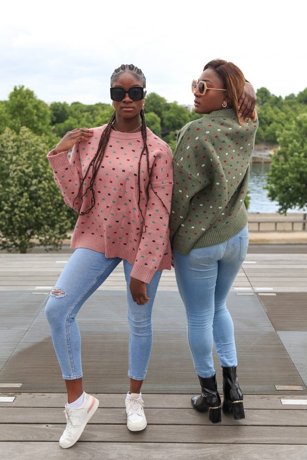 Rosa Oversized-Pullover mit buntem Muster - Image 6