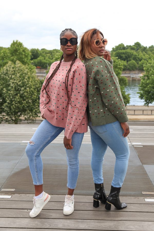 Rosa Oversized-Pullover mit buntem Muster - Image 10