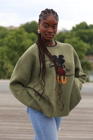 Pullover "Classic Mouse" – Olivgrün