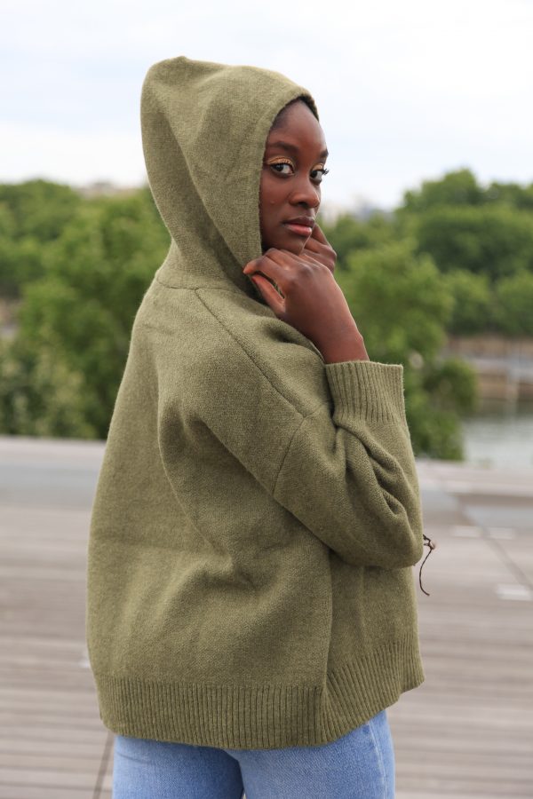 Hoodie-Pullover "7-Design" – Olivgrün – Bild 7