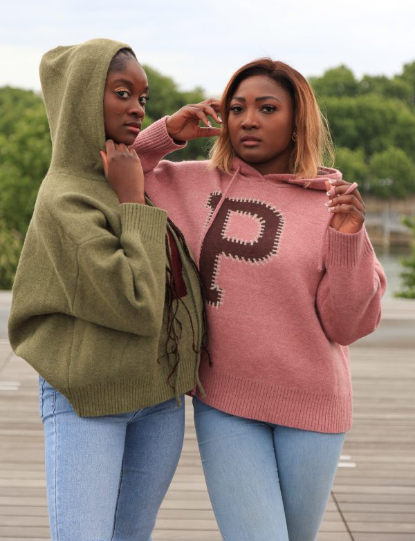Hoodie-Pullover "P-Design" – Altrosa – Bild 2