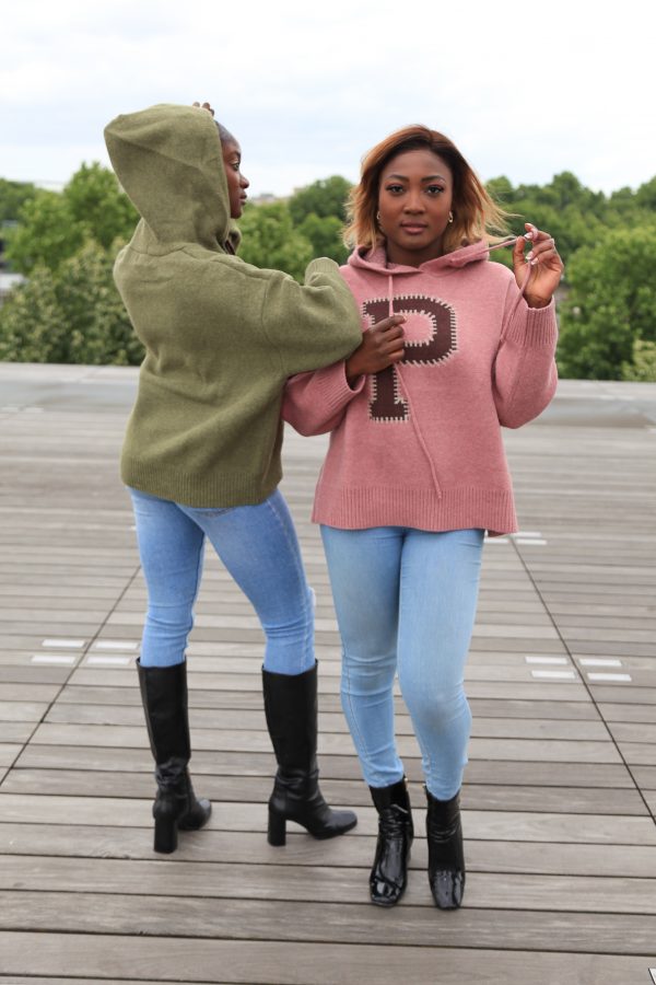 Hoodie-Pullover "P-Design" – Altrosa – Bild 7