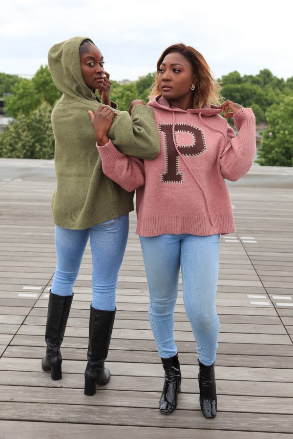 Hoodie-Pullover "P-Design" – Altrosa – Bild 3