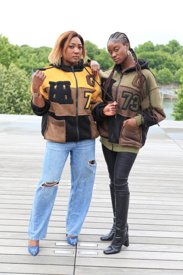 Oversized Patchwork-Jacke mit Kapuze – Gelb – Bild 8