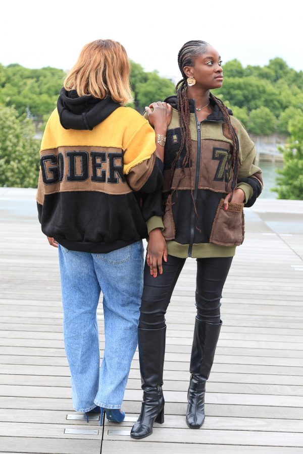 Oversized Patchwork-Jacke mit Kapuze – Gelb – Bild 7