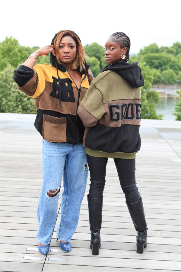 Oversized Patchwork-Jacke mit Kapuze – Khaki – Bild 14