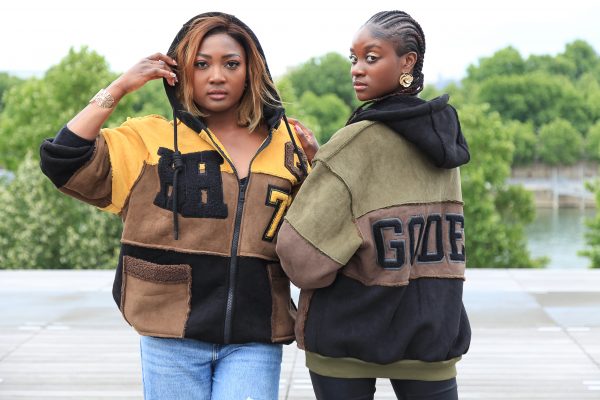 Oversized Patchwork-Jacke mit Kapuze – Khaki – Bild 10