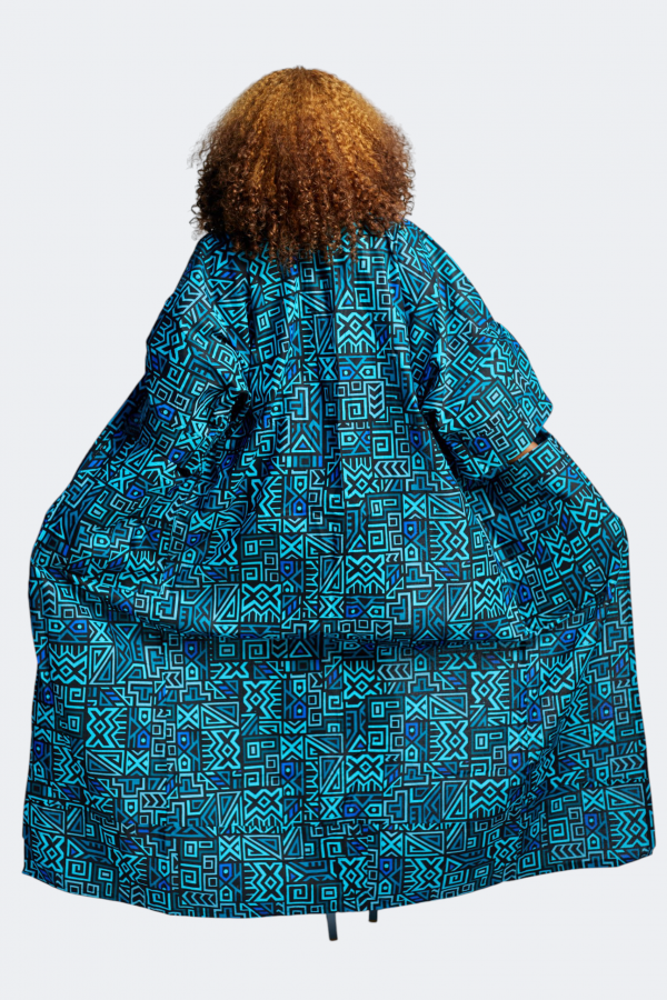 Kimono & Shorts Set in Türkis, Blau-Schwarz – Bild 2