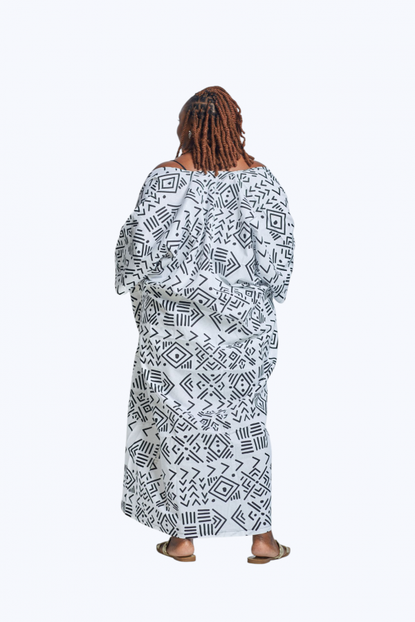 Kimono & Minirock Set in Schwarz-Weiß Muster – Bild 2
